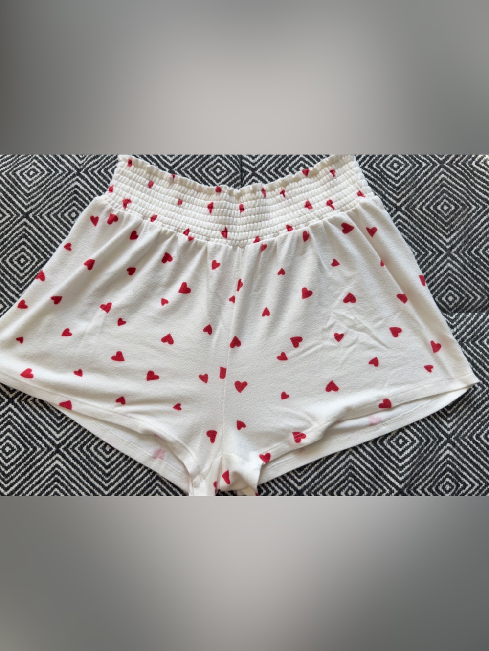 Z Supply White Shorts with Red Heart Motif